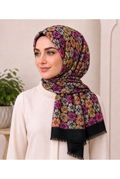 Butik Çiçek Desen Yüzde 95 Pamuk Kaliteli Eşarp Yazma