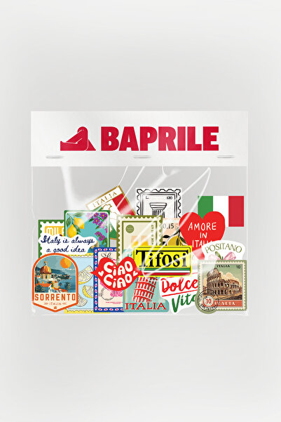 Baprile مجموعة ملصقات السفر الإيطالية المكونة من 19 قطعة عالية الجودة للهواتف...