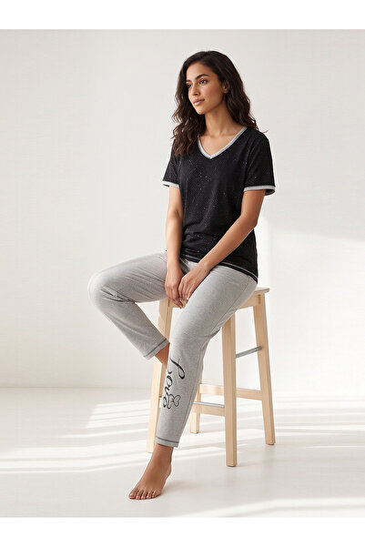 Bousni 2 Piece Shirt and Pajama Cotton Outfit, Soft Summer Loungewear/ Nightwear