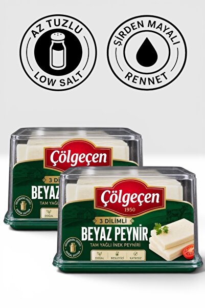 Çölgeçen 3 Dilimli Aç Bitir Beyaz Peynir 450 Gr x2 Adet