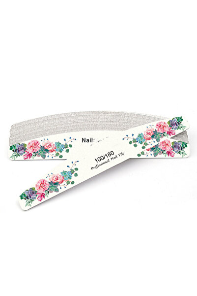 Choice6 10pcs 01 Flower 10pcs/Lot Wooden Nail Files Professional 100 180 240 ...