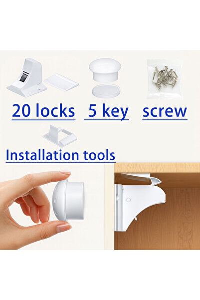 choice2 20 locks 5 key New Style Baby Safety Lock Invisible Magnetic Locks Ba...