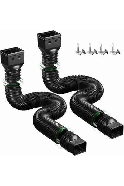 Choice 2Pcs black 2Pcs Extensions Flexible Drain Downspout Drain Downspout Ex...