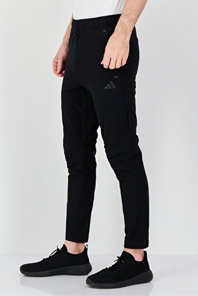 adidas Men Slim Fit Brand Logo Training Tapered Pants, Black