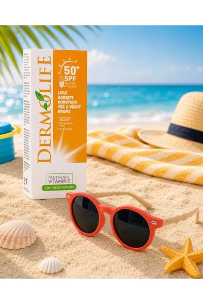 Dermolife Picco Turuncu-Krem Bebek Güneş Gözlüğü +Leke Karşıtı 50SPF Faktör G...