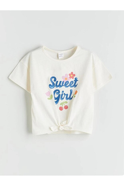 LC Waikiki Girl's Crew Neck Printed T-Shirt