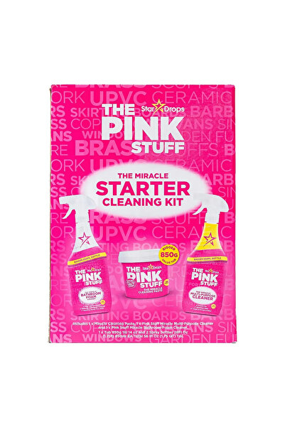 THE PINK STUFF Miracle Starter Cleaning Kit 3-Piece: Bathroom Foam, Paste, Mu...