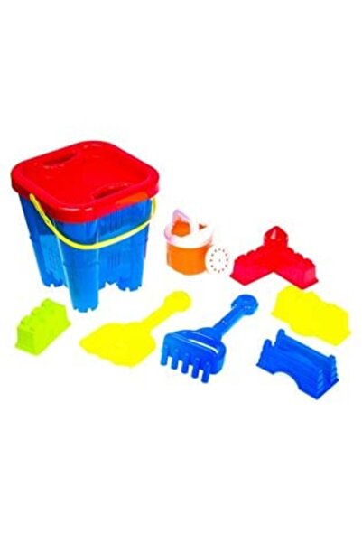 SHOPIENS Găleată de plajă Blue Castle 15 x 15 x 21 cm și 7 accesorii