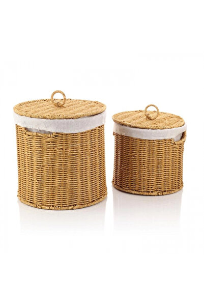 MİEN Hasır Rattan Patates-Soğan Sepeti 2'li