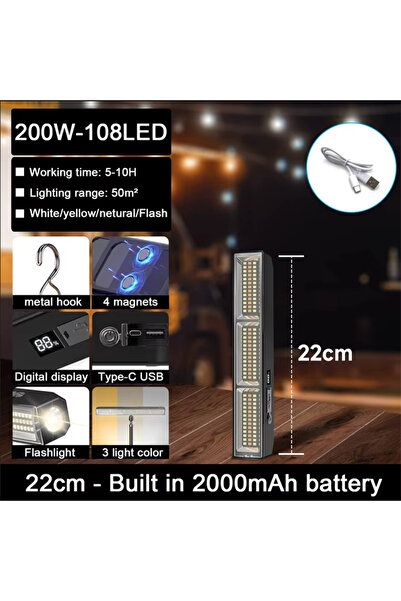 Choice1 22cm 【High Power Magnetic LED Light Bar】2026 New Portable USB Recharg...