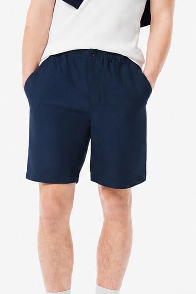 Lacoste Mens Reguler Fit Linen Blend Shorts Erkek Keten Şort Lacivert