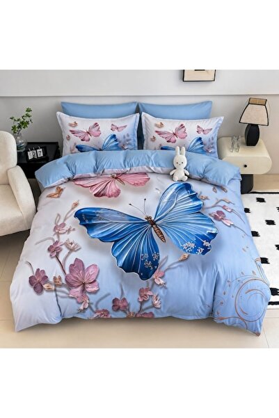 MHR 5D Finet Bedding Set, 6 Pieces, Double Bed, Fitted Sheet 180x200 cm, 4 Pi...