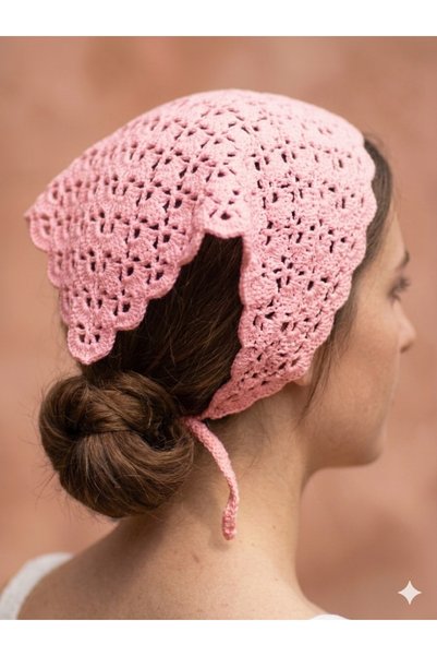 NEVALİN Patterned Handmade Knitted Bandana