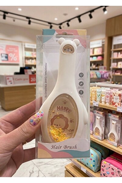 Kokoş Alsa Hair Brush for Children with Silvery Lion Figure