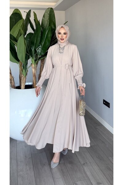 TARZ-I HAS BUTİK Taş Meşk Abaya Takım Tesettür Giyim