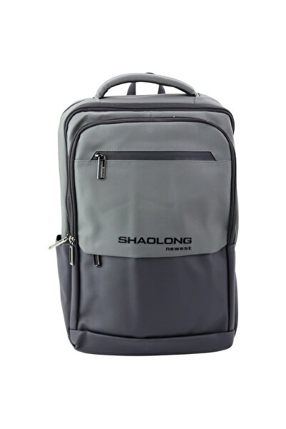 LEAN Rucsac City Business cu buzunar USB pentru laptop, negru, gri, 16L, 41cm