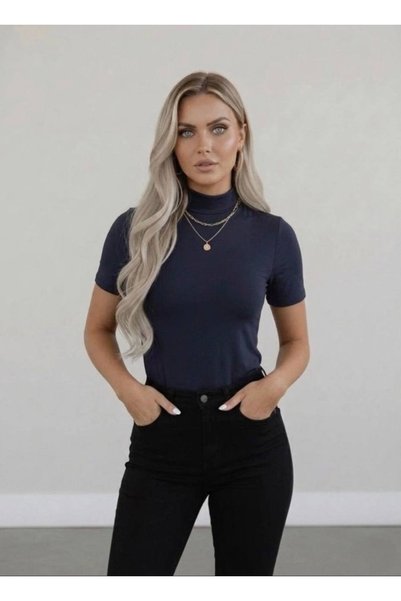 hashtag Women's Viscose Body Half Turtleneck Half Sleeve