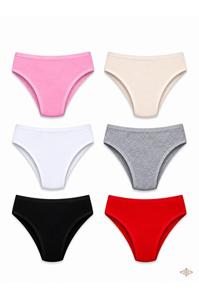 Hepsine Rakip 6-Piece Tutku Women's Cotton Bikini Panties Set Nevra 0531