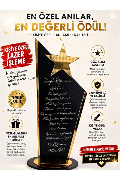 vera dizayn lazer kesim ve markalama Kişiye Özel Mezuniyet Plaketi Siyah Gold...