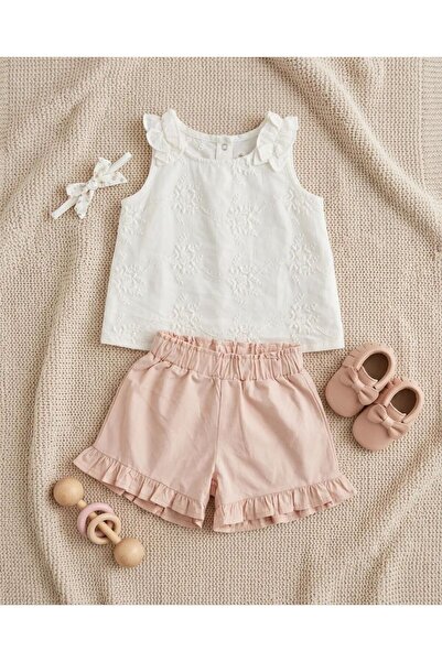 Tongs Baby Baby Girl & Child 2-Piece Set - Shorts & Blouse with Embroidery - ...