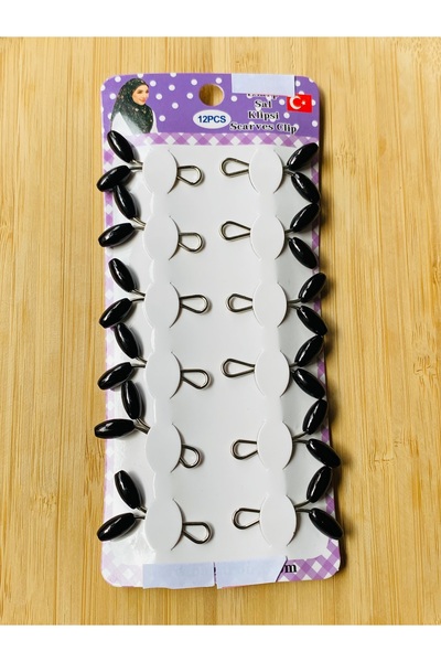 Lorin hobi Черен клипс за шал, 1 карта, 12 броя