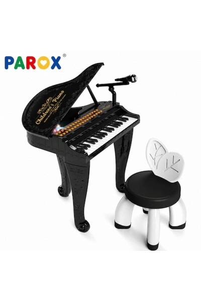 parox Pian electric pentru copii, Mini pian cu microfon și scaun, Orgă muzica...