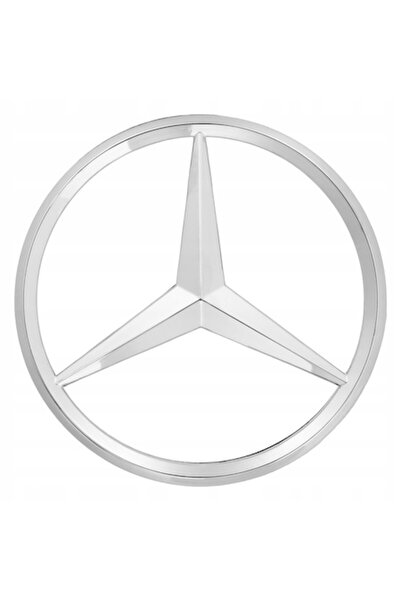 MAF Emblemă auto Mercedes-Benz, argintie, 8,9 cm, montare cu bandă adezivă du...