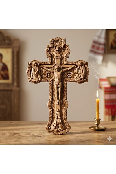 OEM Cross carved in oak – 20 x 13 cm
