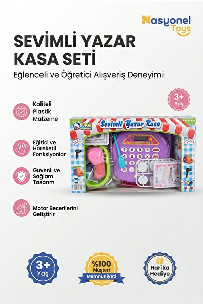 NASYONEL TOYS Çocuklar İçin Eğlenceli ve Öğretici Sevimli Oyuncak Yazar Kasa ...