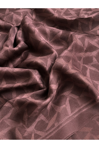 Êtoile Madame Polo Brown Color Lara Crowfoot Patterned Cotton Soft Jacquard Scarf Alinda Series