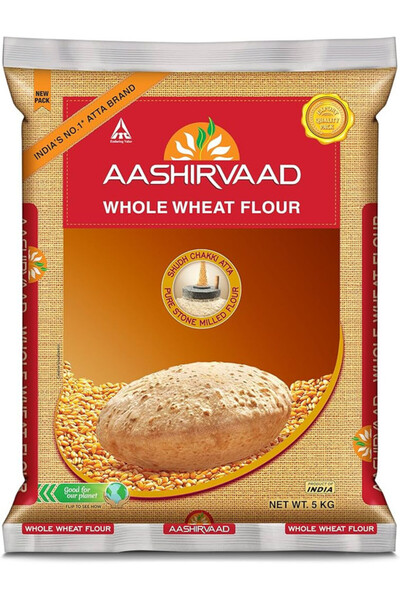 AASHIRVAAD Wheat Atta 5kg,pack of 5pcs