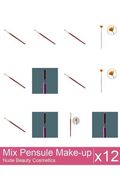 Makeup Mix Set 12 products Makeup Brushes: Cat's Tongue Gel Brush - No.2, Man...