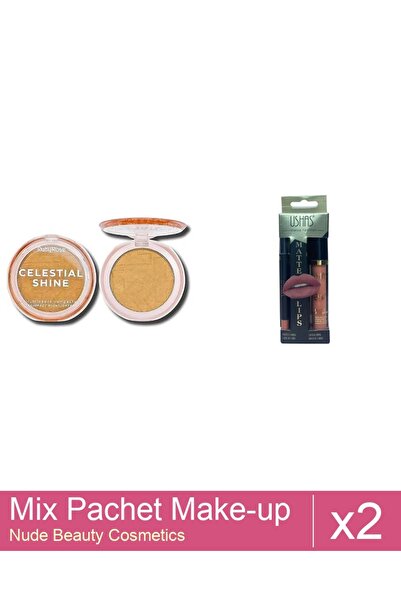 Makeup Set Mix 2 products Makeup Palettes: Ushas Lipstick + Pencil. no. 17, H...