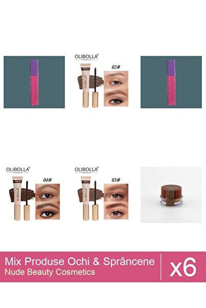 Makeup Set Mix 6 produse Rimel Sprancene: Rimel sprancene Olibolla #03 Auburn...
