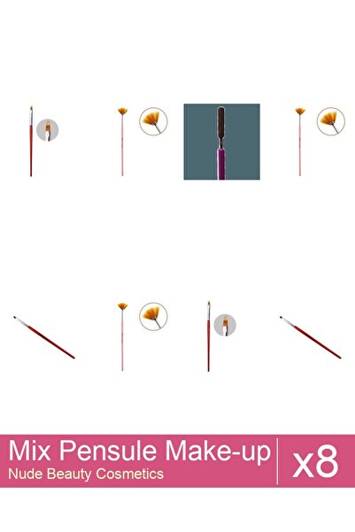 Makeup Set Mix 8 produse Pensule Makeup: Pensula gel limba de pisica - nr.4, ...