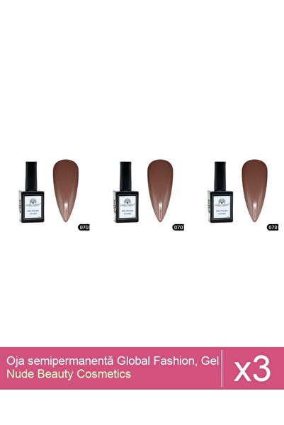 Makeup Set of 3x Global Fashion semi-permanent nail polish, Gel polish Elite ...