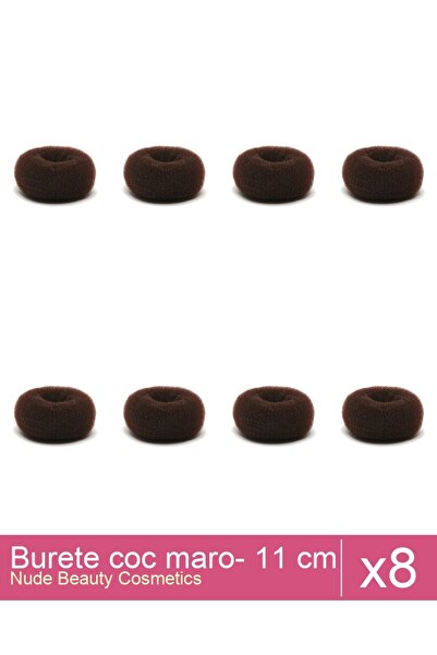 Makeup Set of 8 brown bun sponges - 11 cm diameter
