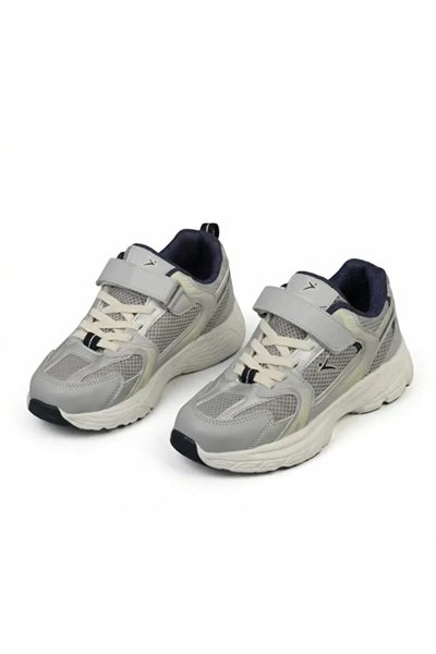 Marka Cool Terra Çocuk Unısex Cırt Bantlı Sneaker Spor Ayakkabı Gri