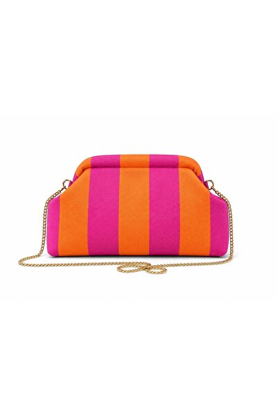 H&D COLLECTİON Polka Dot and Stripe Detailed Fabric Bag En 32 Size 17 cm