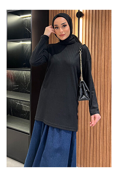 LC Waikiki Nevavm Half Turtleneck Slit Hijab Tunic with a Difference