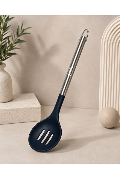 PALU Silicone Colander Spoon Stainless Steel Handle Heat Resistant Serving Spoon
