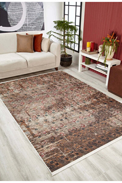 halinet Halı.Net Mink Modern Washable Non-Slip Living Room Carpet Haln-Hln1754