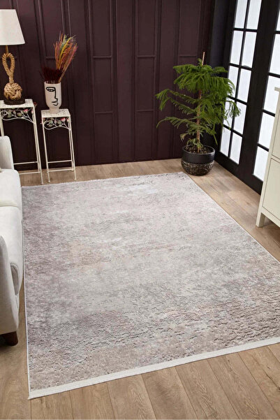 halinet Halı.Net Gray Modern Washable Non-Slip Living Room Carpet Haln-Hln1792