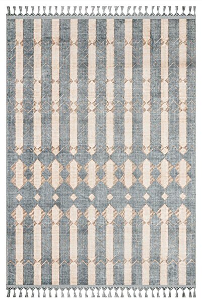 halinet Halı.Net Cream Ethnic Bohemian Washable Non-Slip Living Room Carpet M...