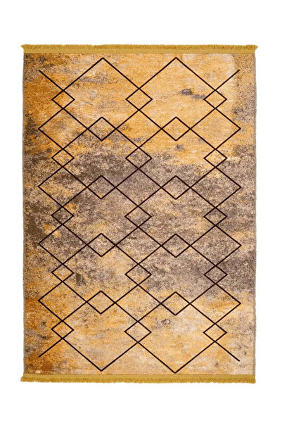 halinet Halı.Net Anthracite Modern Washable Non-Slip Living Room Carpet Pia-G...