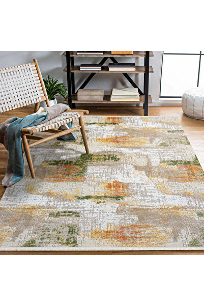 halinet Halı.Net Multi-Colored Modern Washable Non-Slip Living Room Carpet Cr...