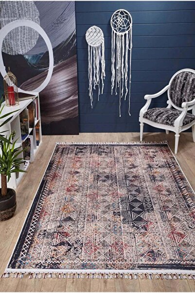 halinet Halı.Net Blue Modern Washable Non-Slip Living Room Carpet Haln-Hln5076