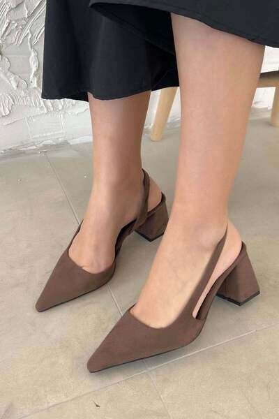 Parponi Jon chunky heel women's suede shoes - brown