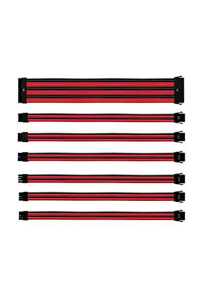Cooler Master PVC PSU Extension Cable Kit 30 cm Length - Black & Red