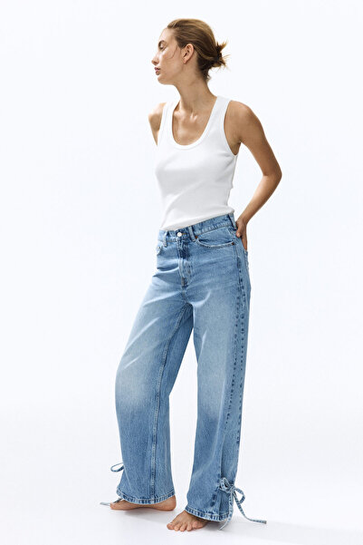 H&M Barrel High Waist Ankle Jeans